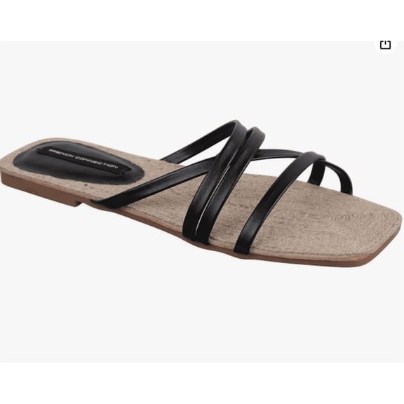 French Connection Women's North West Rope Padded Insole Leather Slide Sandals – Size 11
