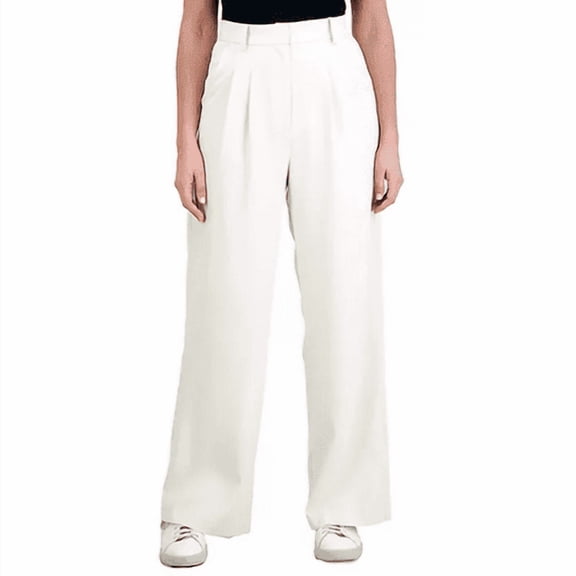 French Connection Women's Wide Leg Trouser (Cream, XL)