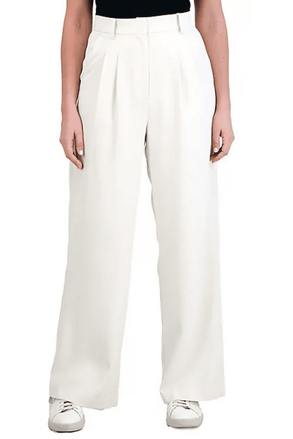 Women's Wide Leg Trouser (Cream, XXL)