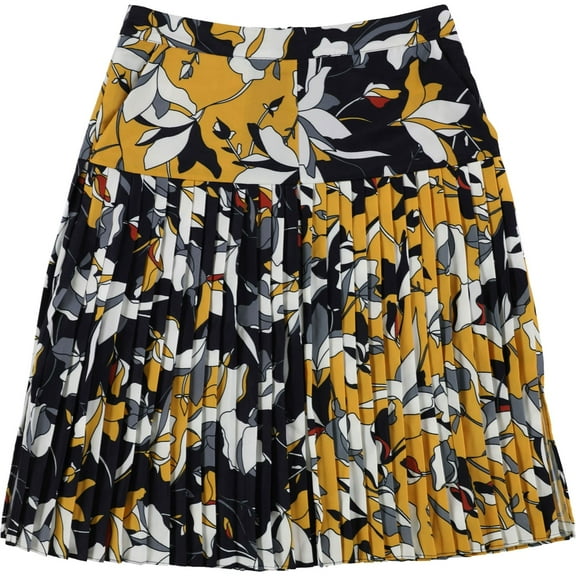 French Connection Womens Aventine Pleated Skirt, Yellow, 2