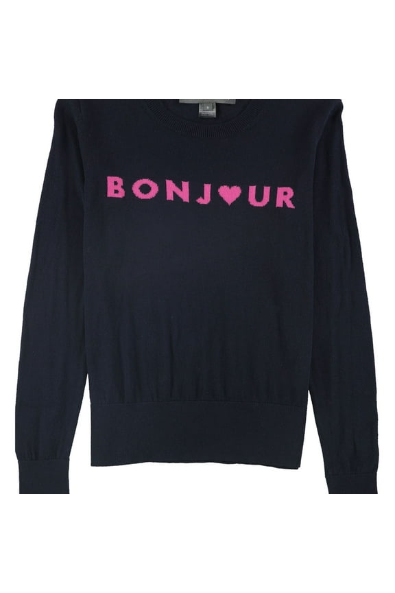 Womens Bonjour Knit Sweater, Blue, X-Small
