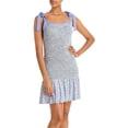 thumbnail image 1 of French Connection Womens Peony Doria Ruched Dress Paradiso Blue Multi L, 1 of 3