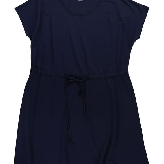 French Connection Womens Drawstring Waist Shift Dress, Blue, Medium