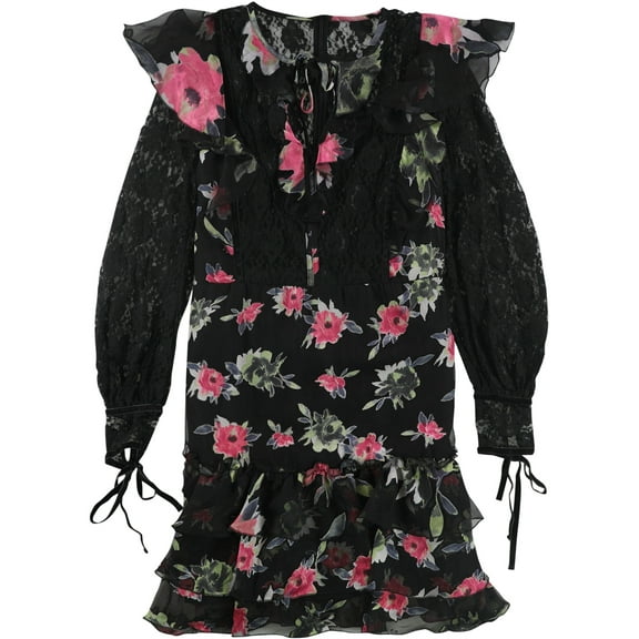 French Connection Womens Edith A-line Dress, Black, 4