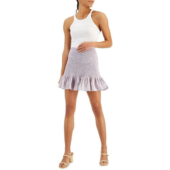 French Connection Womens Elao Poplin Mini A-Line Skirt