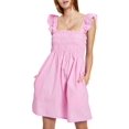 thumbnail image 1 of French Connection Womens Isla Cotton Poplin Mini Dress Begonia Pink 6, 1 of 2