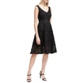thumbnail image 1 of French Connection Womens Lace Fit & Flare Dress, Black, 6, 1 of 1