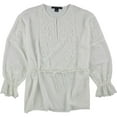 thumbnail image 1 of French Connection Womens Lace Peplum Blouse, White, Medium, 1 of 2