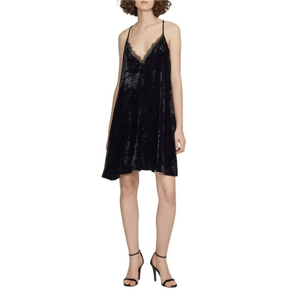French Connection Womens Lorraone Velvet A-Line Dress