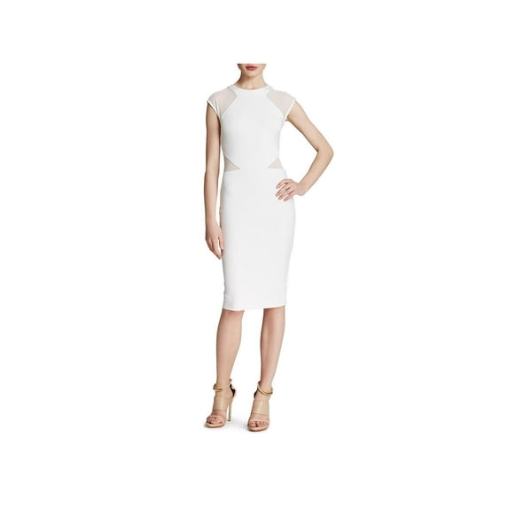 French Connection Womens Mesh Inset Sheath Cocktail Dress