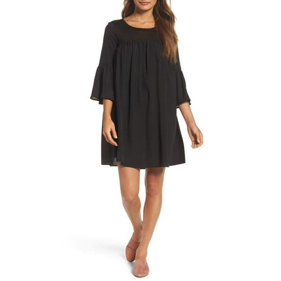 French Connection Womens Mixed Media Empire Babydoll Dress Black XS