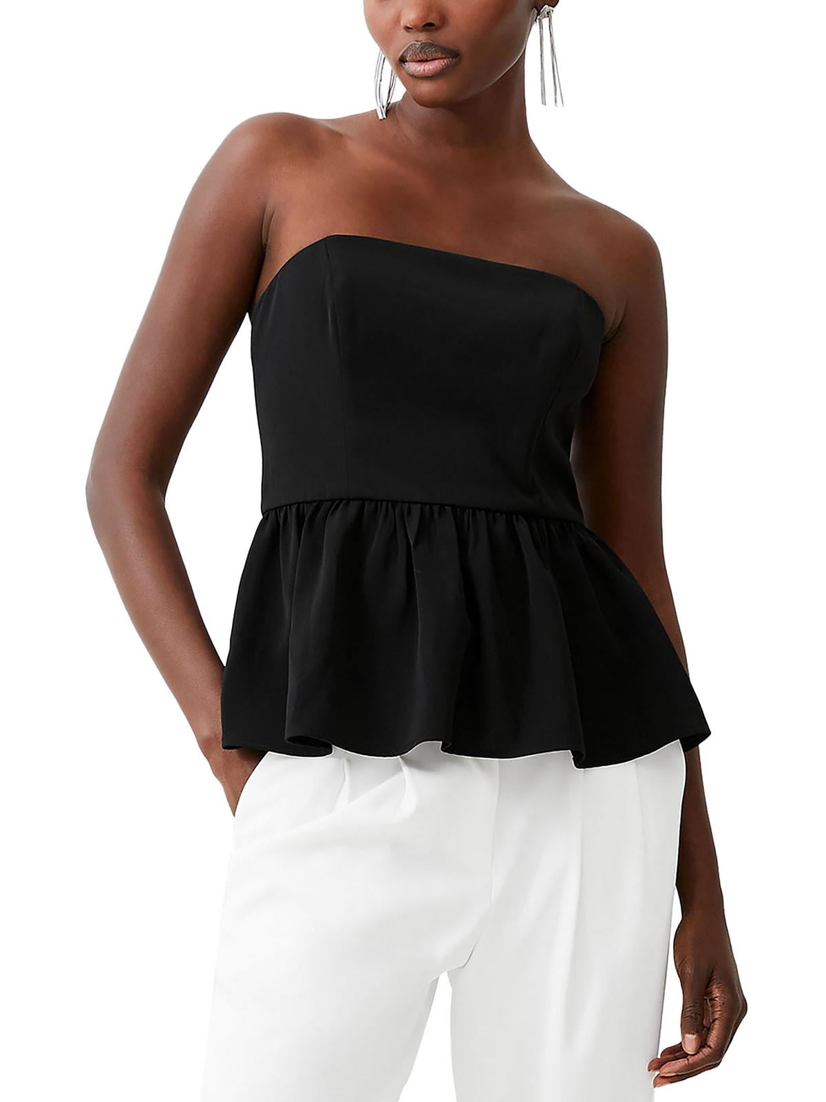 strapless peplum top