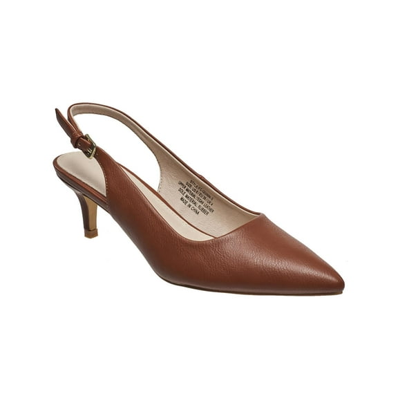 French Connection Womens Quinn Vegan Leather Pointed Toe Kitten Heels