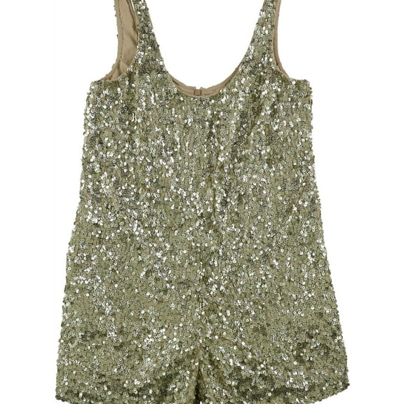 French Connection Womens Shine Romper Jumpsuit, Metallic, Medium