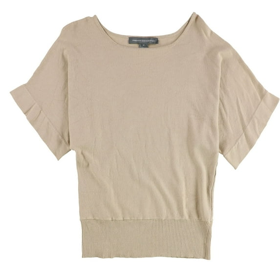 French Connection Womens Short Sleeve Pullover Sweater, Brown, Small