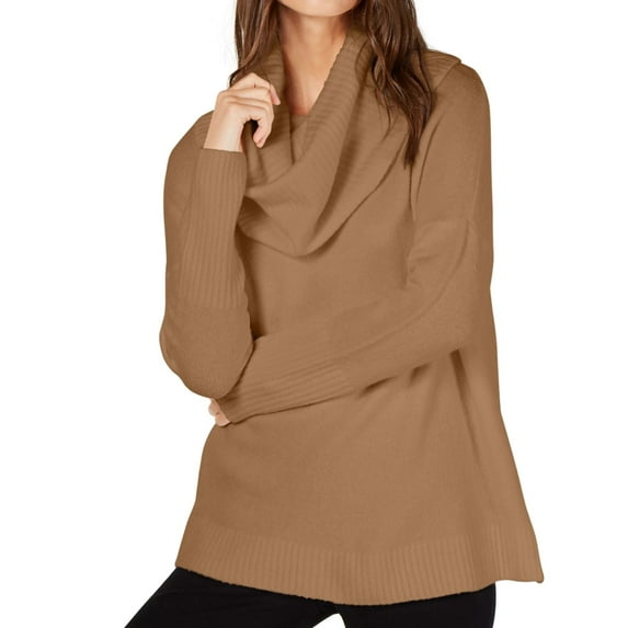 French Connection Womens Solid Pullover Sweater, Brown, X-Small