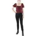 thumbnail image 1 of French Connection Women's Babysoft Puff Sleeve Crop Top Red B4HP $98 (Regular,L), 1 of 2