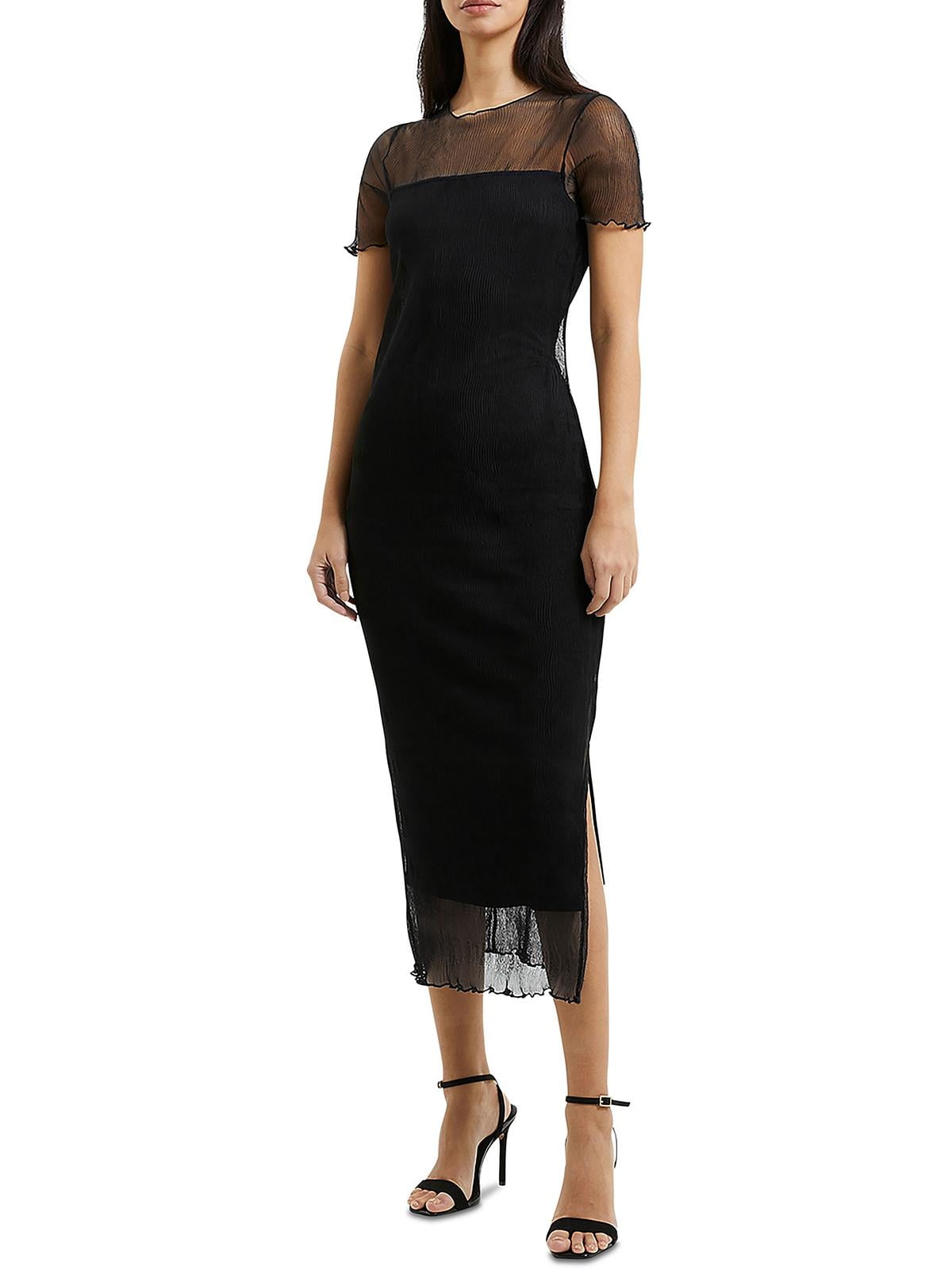 French Connection Womens Tea Length Illusion Midi Dress - Walmart.com