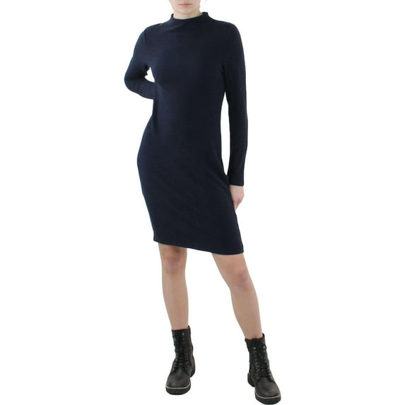 French Connection Womens Tetured Mock Neck Bodycon Dress