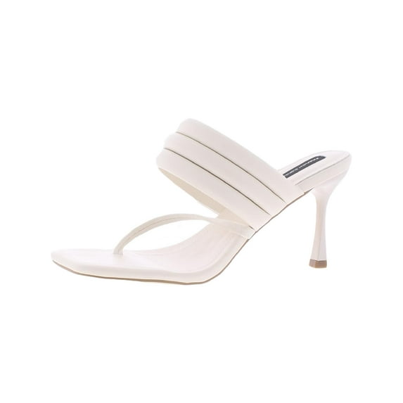 French Connection Womens Valerie Vegan Leather Slip On Heel Sandals