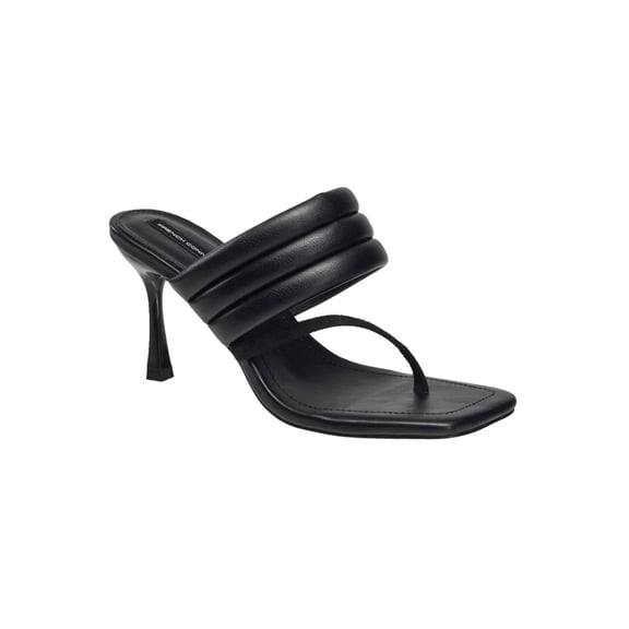 French Connection Womens Valerie Vegan Leather Slip On Heel Sandals