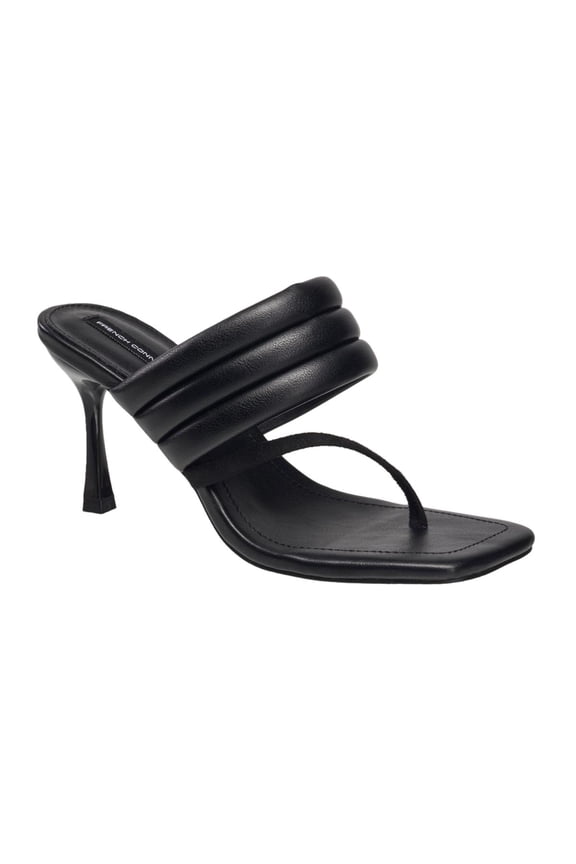 Womens Valerie Vegan Leather Slip On Heel Sandals