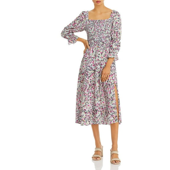 French Connection Womens Verona Smocked Square Neck Maxi Dress