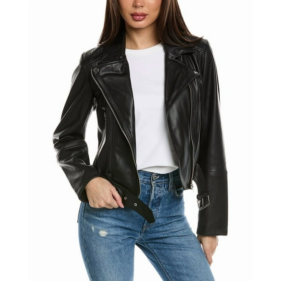 French Connection womens Asymmetrical Moto Jacket, XL