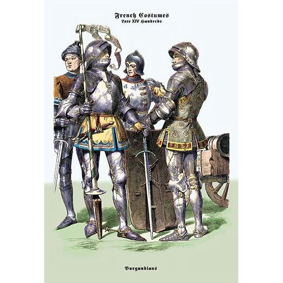 French Costumes: Burgundians in Armor #1 Fine art canvas print (20" x 30")