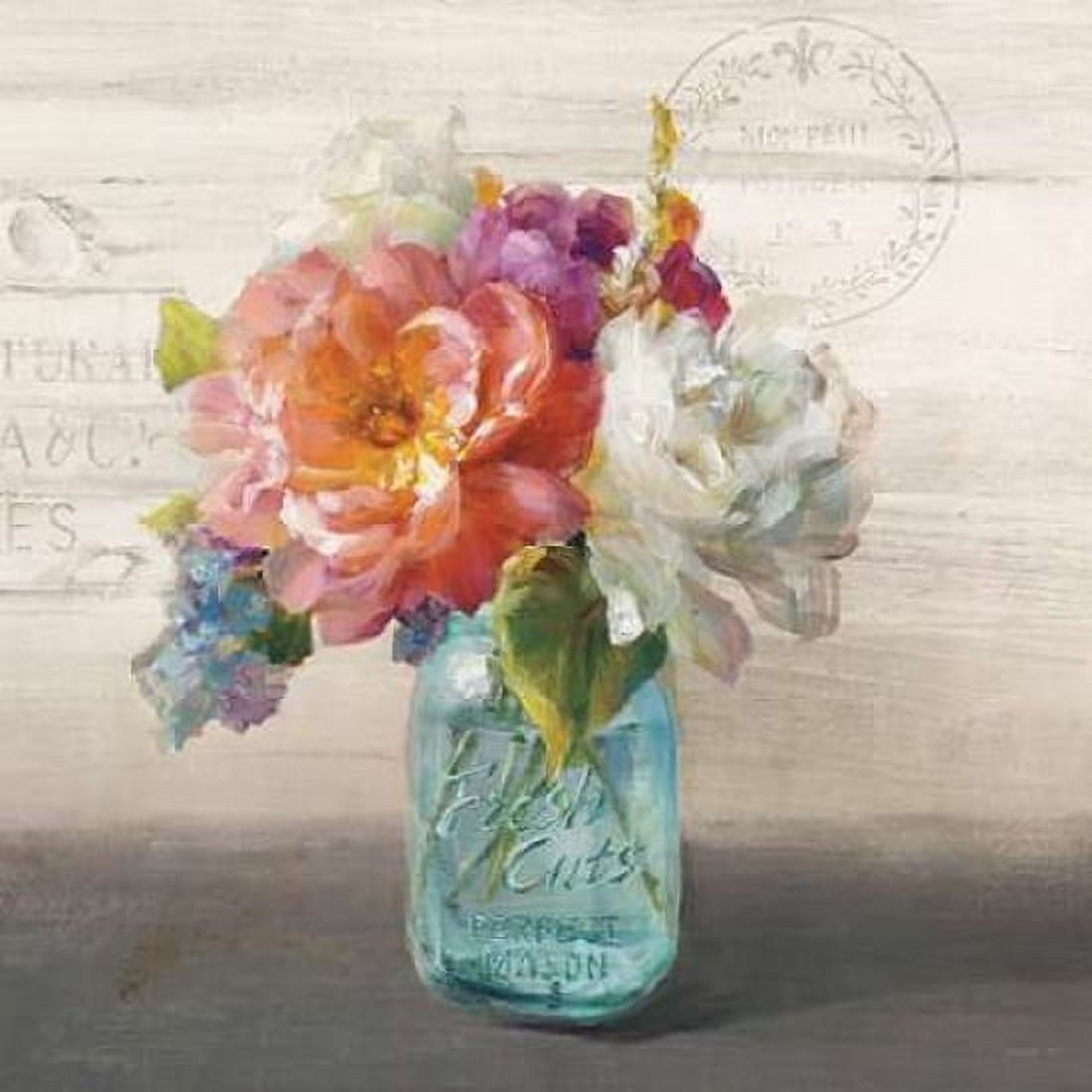 French Cottage Bouquet I Canvas Art - Danhui Nai (24 x 24)