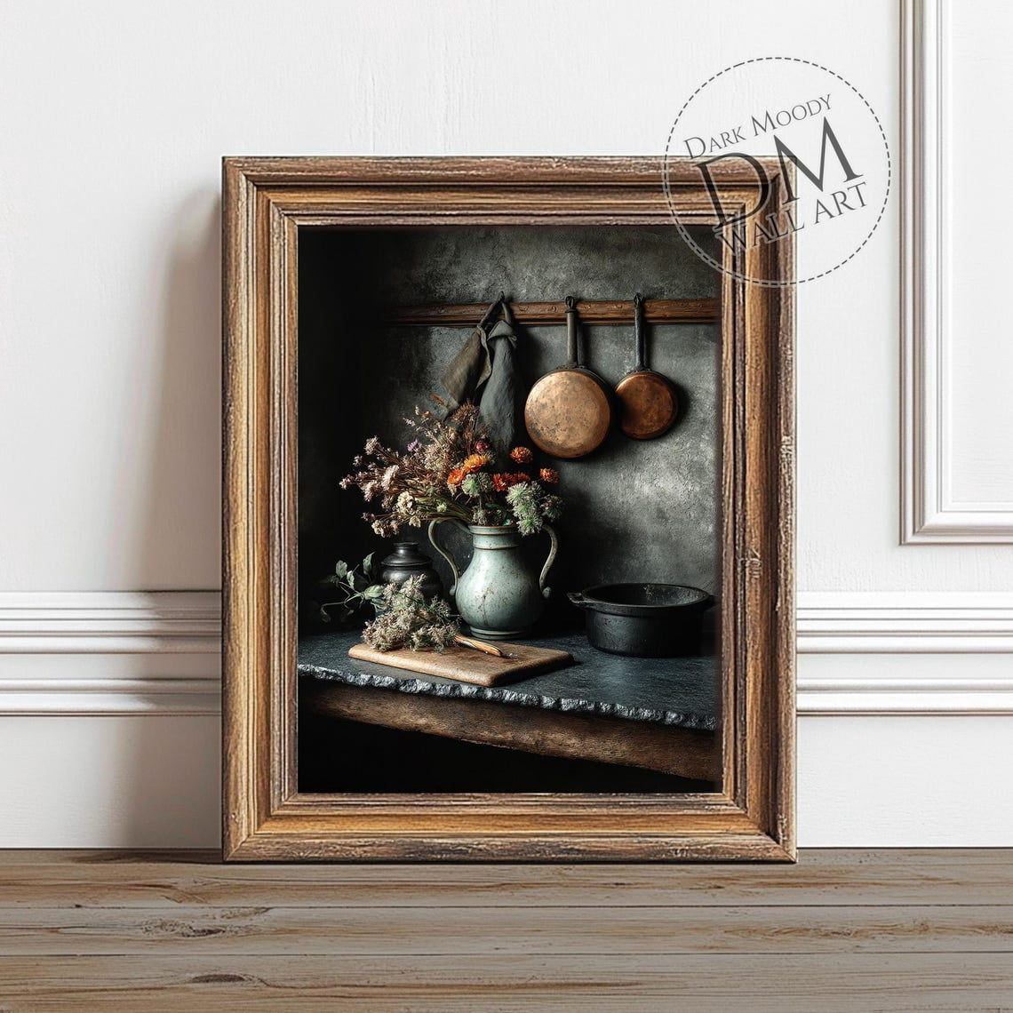 French Cottage Still Life Wall Art Print, Dark Moody, Chateaucore ...