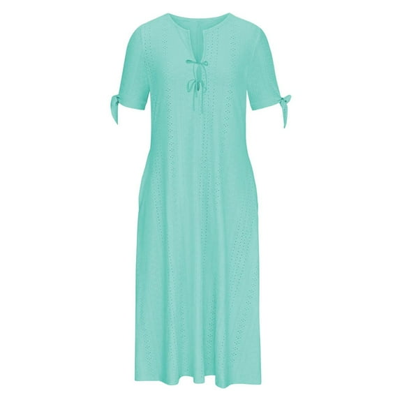 French Cottagecore Dress for Women Short Sleeve Vintage Lace Midi Dress Summer Boho Casual Prairie Dresses