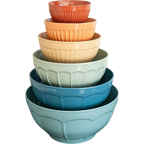 French Country 6 Piece Mixing Bowl Set, Multi Color (Multicolor), Melamine