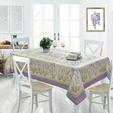 French Country Blanchard Field of Lilacs Provence 52 x 52 inch Square Fabric Tablecloth
