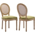 thumbnail image 1 of French Country Dining Chairs Set of 2, Olive Green Kitchen & Dining Room Chairs Set of 2, Rattan Dining Chairs, Cane Back, Wood Legs, Sillas De Comedor (Rattan, Olive Green, 2Pcs), 1 of 11