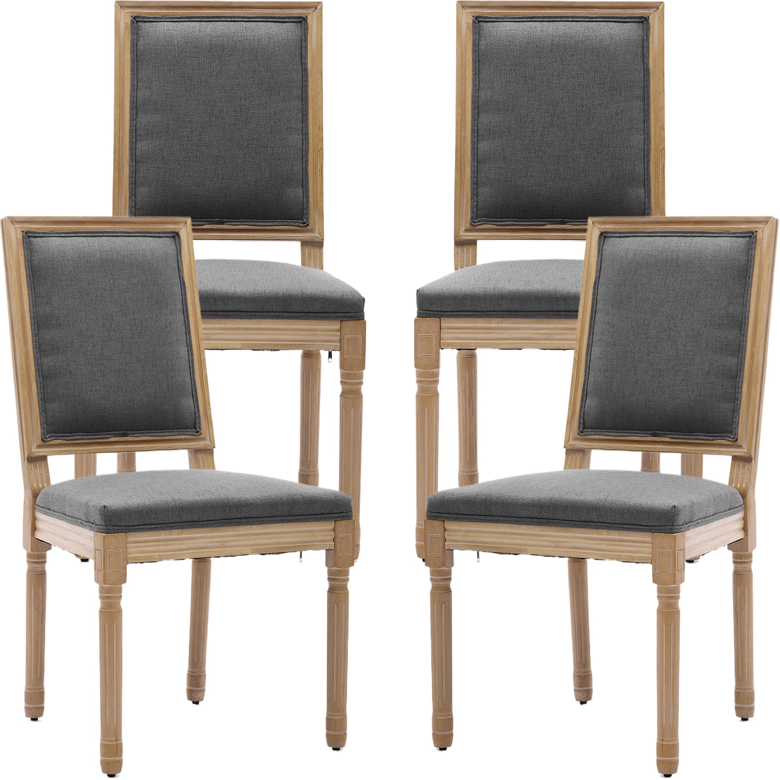 French Country Dining Chairs Set of 4, Gray Kitchen & Dining Room ...