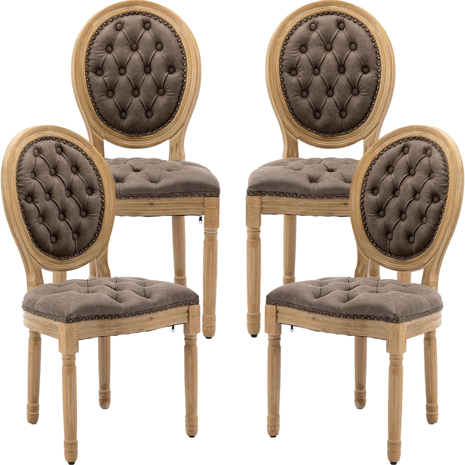 French Country Dining Chairs Set of 4, Tan Kitchen & Dining Room Chairs ...
