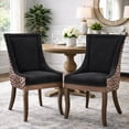 thumbnail image 1 of Dining Chairs Set of 2, LEGAHOME Leopard Fabric Upholstered Dining Chairs, Mid-century Kitchen Chairs with High Back, Bronze Nail Head, Solid Wood Legs, Leopard, 2 Pcs, 1 of 8