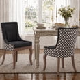 thumbnail image 1 of Dining Chairs Set of 2, LEGAHOME Farmhouse Upholstered Dining Side Chairs with High Back, Kitchen Chairs with Solid Wood Legs, Black, 2 Pcs, 1 of 9