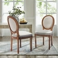 French Country Dining Chairs Set of 2, Upholstered Farmhouse Dining