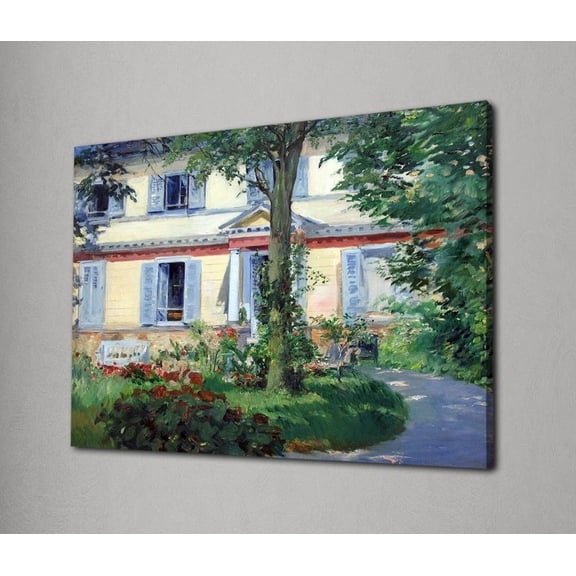French Country House Wall Art, Vintage Garden Landscape, Rustic Cottage Decor, Impressionist Style, Peaceful Home Gift Poster Decor, Size 24x36 UNFFRAMED F03.1.8l1517