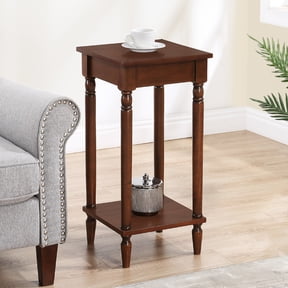 Convenience Concepts French Country 28" x 14" Kim End Table with Shelf, Espresso Wood Finish
