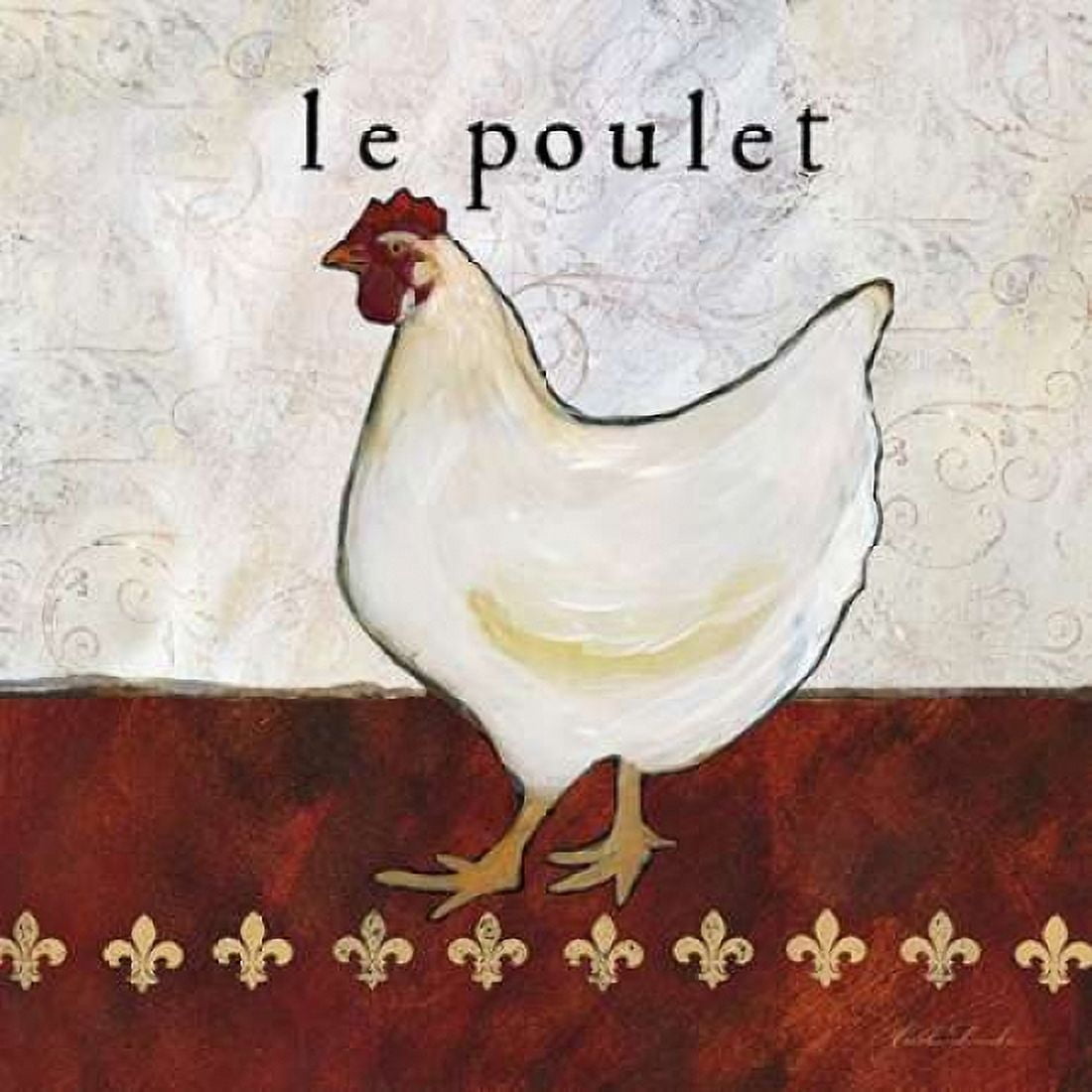French Country Kitchen II - Le Poulet Canvas Art - Caitlin Dundon (24 x 24)