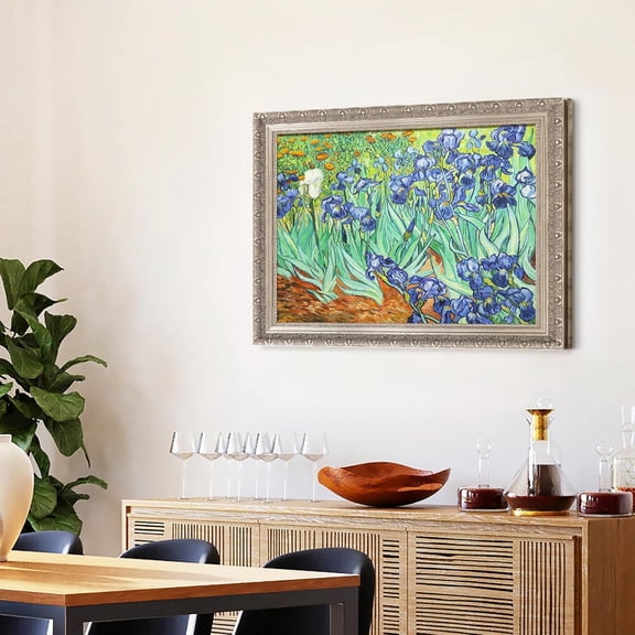 French Country Ornate Frame for 20x24 Oil Paintings Art Prints, 2.4” Wide Antique Silver Elizabeth Wood Canvas Frame for Still Life Flower (Empty Frame, No Glass Cover&Backboard)