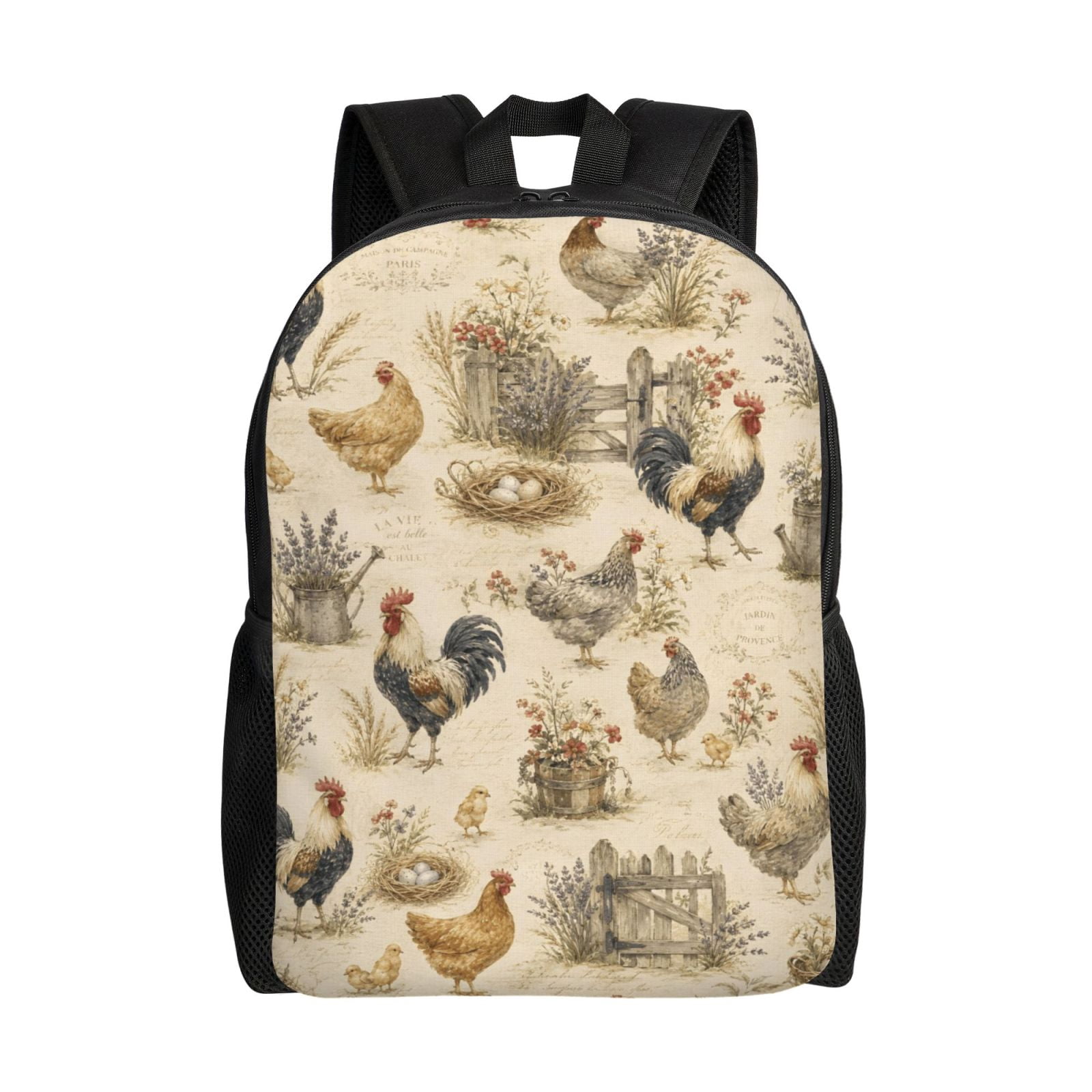 NWT - WOMENS OR KIDS NGIL ROOSTER and CHICKEN BACKPACK Chicken Print Backpack for Girls and Boys School Bag with  main image 4
