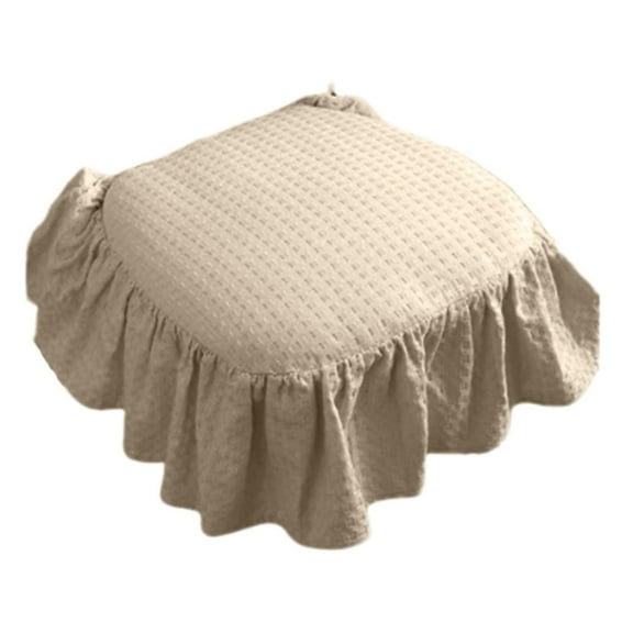 French Country Seat Cushion - Chair Pad with Ruffled Skirt & Ties for Wooden Dining Chairs, Kitchen & Home,Khaki