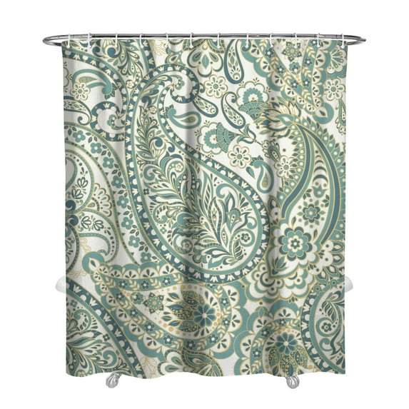 French Country Shower Curtain Vintage Floral Design Waterproof Bathroom Curtain 72x84 Inch Fade-Resistant Fabric Boho Chic Decor with Metal Grommets