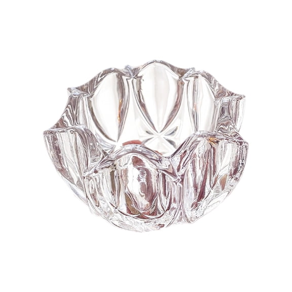 French Crystal Glass Candlestick With High Transparency, Petal Design, Heat Resistant And Elegant Style For Dining Table And Home Decoration