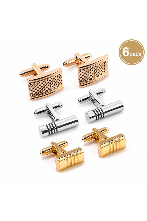 French Cufflinks Set, Alloy Dress Shirt Cuff Links with Hollow and Twisted Designs, Round and Square Style Options, Smooth Enamel Finish for French Cuff Shirts, Business, Formal and Casual Wear