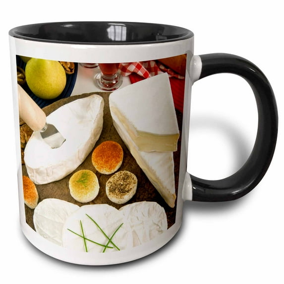 3drose, French Cuisine, Cheeses, France - Eu09 Nto0001 - Nico Tondini, 15oz Two-tone Black Mug